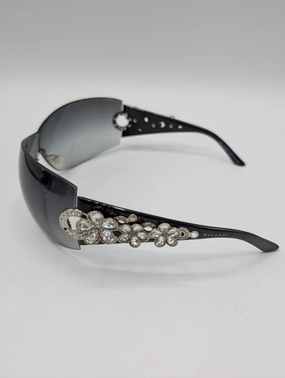 Bvlgari Black Shield Crystal Sunglasses
